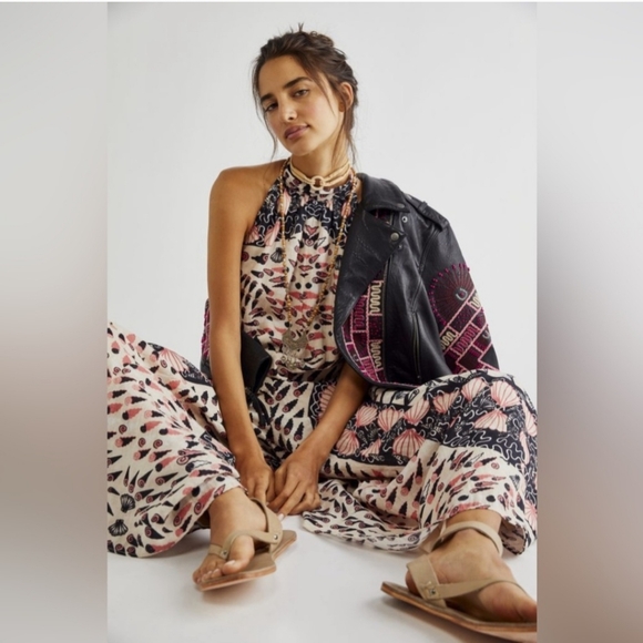 Free People 🤍 Zandra Rhodes Collab Jumpsuit XS (S/M) - Picture 13 of 16